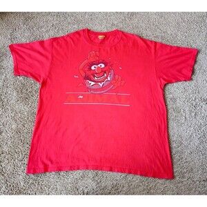 Vintage The Muppets T-Shirt Men's Size XXL Graphic Print Red Shirt